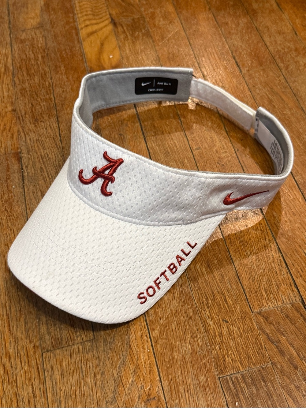 Nike White Alabama Softball Visor with Crimson Logo NWT